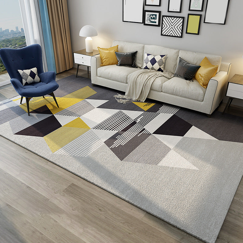Chic Postmodernism Rug Multi Color Steampunk Carpet Synthetics Pet Friendly Stain Resistant Non-Slip Backing Rug for Home Grey Clearhalo 'Area Rug' 'Rug' 2171139