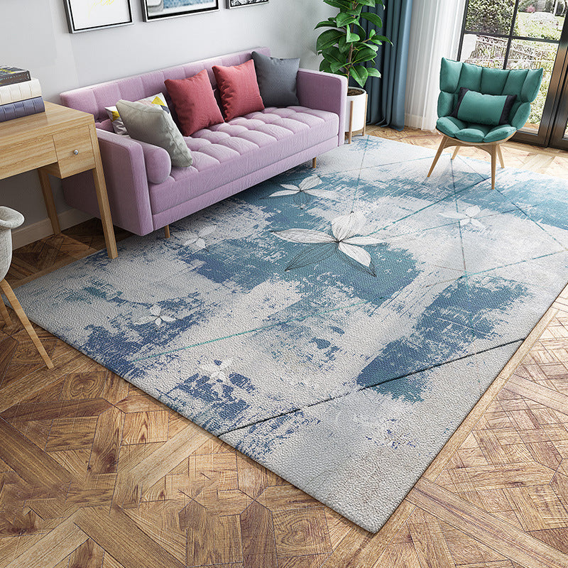 Chic Postmodernism Rug Multi Color Steampunk Carpet Synthetics Pet Friendly Stain Resistant Non-Slip Backing Rug for Home Gray-Blue Clearhalo 'Area Rug' 'Rug' 2171140