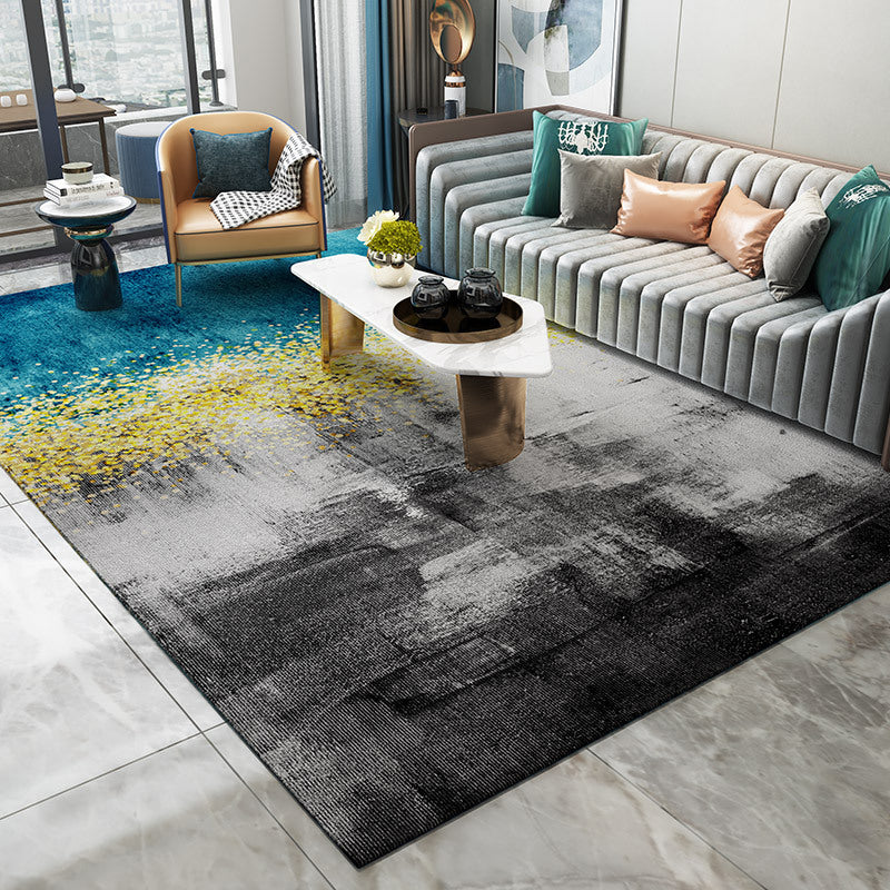 Trendy Abstract Print Rug Multicolor Industrial Rug Polypropylene Machine Washable Stain Resistant Non-Slip Backing Rug for Living Room Blue Clearhalo 'Area Rug' 'Rug' 2171150