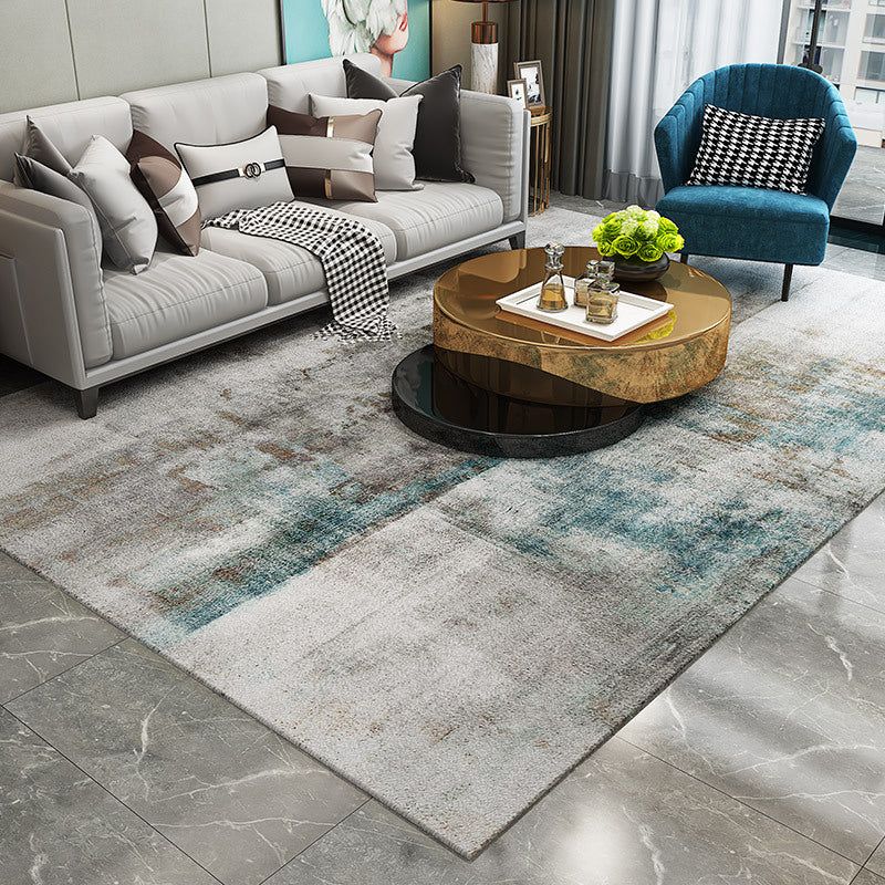 Trendy Abstract Print Rug Multicolor Industrial Rug Polypropylene Machine Washable Stain Resistant Non-Slip Backing Rug for Living Room Gray-Blue Clearhalo 'Area Rug' 'Rug' 2171156