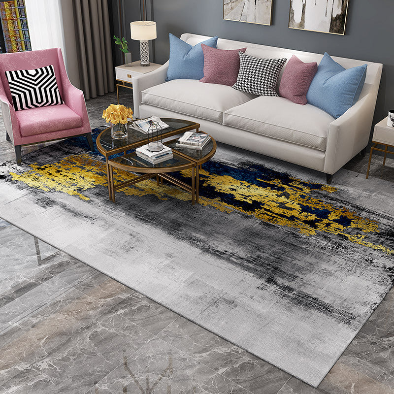Trendy Abstract Print Rug Multicolor Industrial Rug Polypropylene Machine Washable Stain Resistant Non-Slip Backing Rug for Living Room Yellow Clearhalo 'Area Rug' 'Rug' 2171158