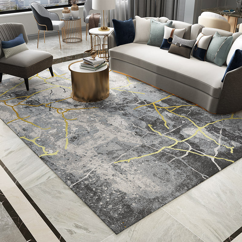 Trendy Abstract Print Rug Multicolor Industrial Rug Polypropylene Machine Washable Stain Resistant Non-Slip Backing Rug for Living Room Gold Clearhalo 'Area Rug' 'Rug' 2171159