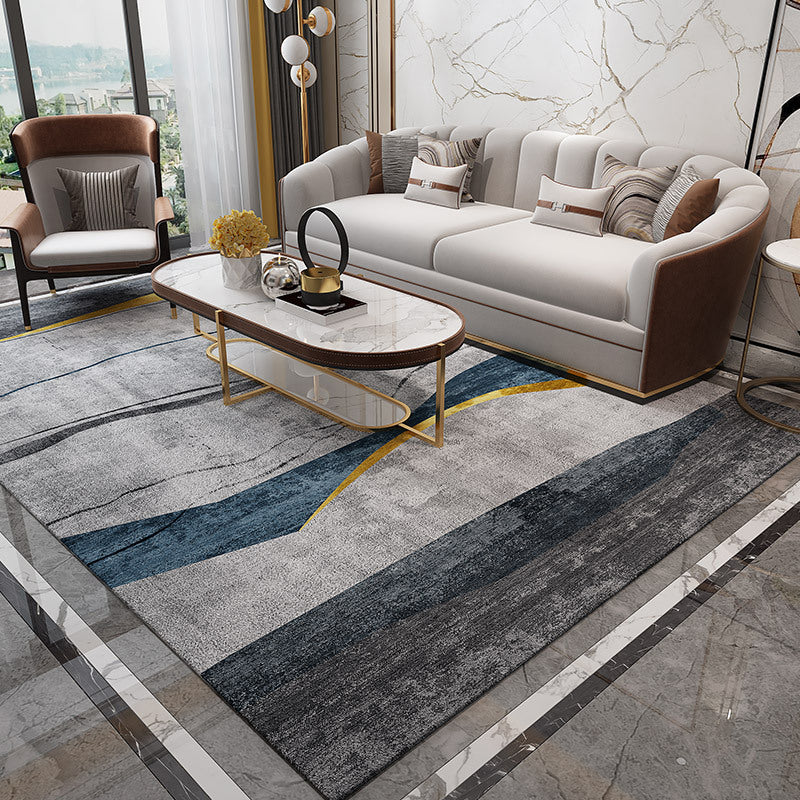 Trendy Abstract Print Rug Multicolor Industrial Rug Polypropylene Machine Washable Stain Resistant Non-Slip Backing Rug for Living Room Light Gray Clearhalo 'Area Rug' 'Rug' 2171164
