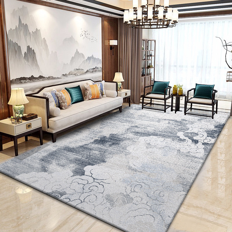 Industrial Plain Rug Multi Color Synthetics Area Carpet Pet Friendly Anti-Slip Machine Washable Rug for Great Room Smoke Gray Clearhalo 'Area Rug' 'Rug' 2171178