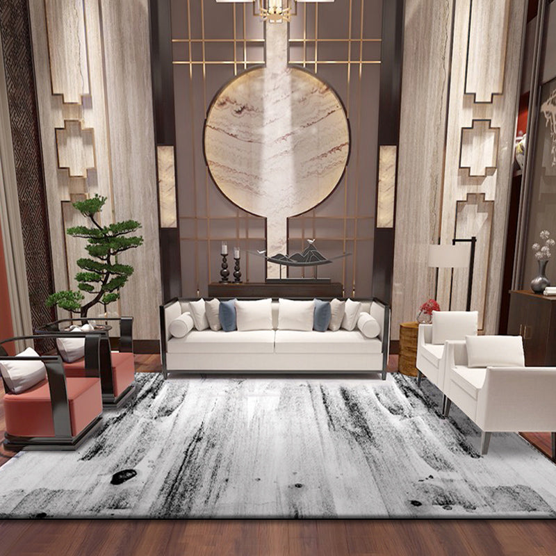 Industrial Plain Rug Multi Color Synthetics Area Carpet Pet Friendly Anti-Slip Machine Washable Rug for Great Room Gray-White Clearhalo 'Area Rug' 'Rug' 2171179