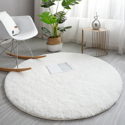 Relaxing Plain Rug Multi Colored Faux Wool Carpet Machine Washable Non-Slip Rug for Bedroom White Clearhalo 'Area Rug' 'Casual' 'Rugs' Rug' 2171197