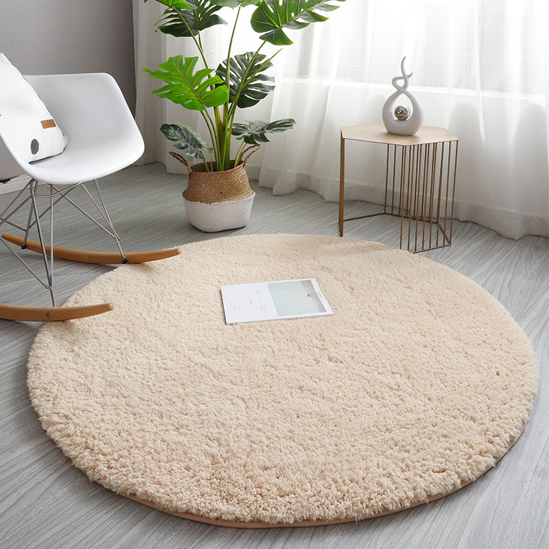 Relaxing Plain Rug Multi Colored Faux Wool Carpet Machine Washable Non-Slip Rug for Bedroom Camel Clearhalo 'Area Rug' 'Casual' 'Rugs' Rug' 2171203