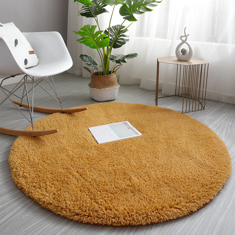 Relaxing Plain Rug Multi Colored Faux Wool Carpet Machine Washable Non ...