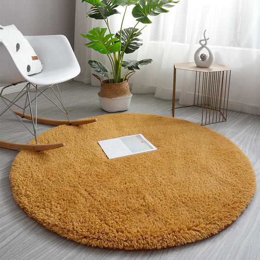Relaxing Plain Rug Multi Colored Faux Wool Carpet Machine Washable Non-Slip Rug for Bedroom Khaki Clearhalo 'Area Rug' 'Casual' 'Rugs' Rug' 2171205