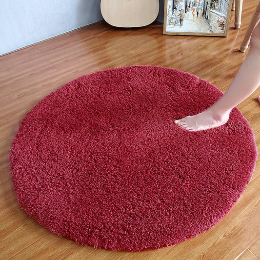 Cozy Plain Rug Multi-Color Minimalist Carpet Synthetic Wool Pet-Friendly Non-Slip Backing Rug for Girls Room Burgundy Clearhalo 'Area Rug' 'Casual' 'Rugs' Rug' 2171213
