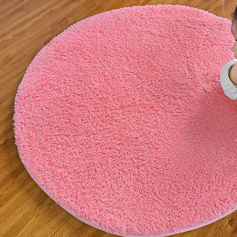Cozy Plain Rug Multi-Color Minimalist Carpet Synthetic Wool Pet-Friendly Non-Slip Backing Rug for Girls Room Pink Clearhalo 'Area Rug' 'Casual' 'Rugs' Rug' 2171220