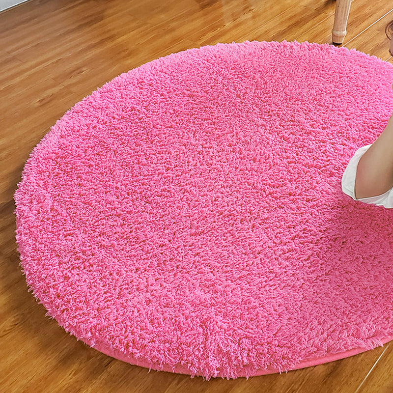 Cozy Plain Rug Multi-Color Minimalist Carpet Synthetic Wool Pet-Friendly Non-Slip Backing Rug for Girls Room Rose Red Clearhalo 'Area Rug' 'Casual' 'Rugs' Rug' 2171221