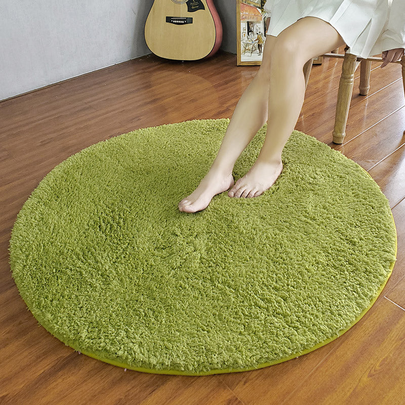 Cozy Plain Rug Multi-Color Minimalist Carpet Synthetic Wool Pet-Friendly Non-Slip Backing Rug for Girls Room Green Clearhalo 'Area Rug' 'Casual' 'Rugs' Rug' 2171222