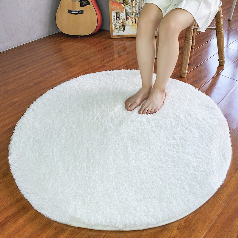 Cozy Plain Rug Multi-Color Minimalist Carpet Synthetic Wool Pet-Friendly Non-Slip Backing Rug for Girls Room White Clearhalo 'Area Rug' 'Casual' 'Rugs' Rug' 2171223