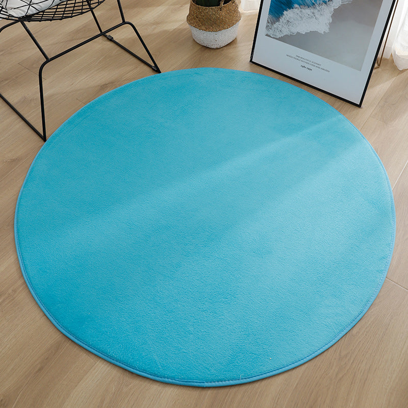 Soft Multi Color Casual Rug Synthetics Solid Color Carpet Machine Washable Non-Slip Backing Pet Friendly Rug for Sitting Room Sky Blue Clearhalo 'Area Rug' 'Casual' 'Rugs' Rug' 2171226