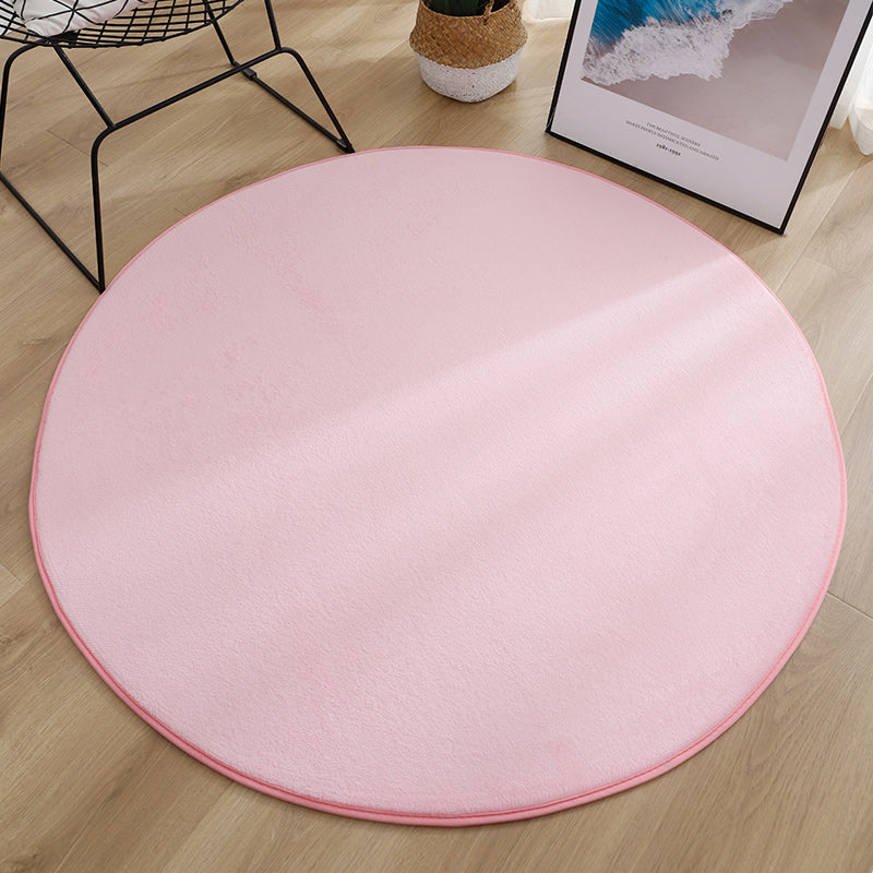 Soft Multi Color Casual Rug Synthetics Solid Color Carpet Machine Washable Non-Slip Backing Pet Friendly Rug for Sitting Room Pink Clearhalo 'Area Rug' 'Casual' 'Rugs' Rug' 2171228