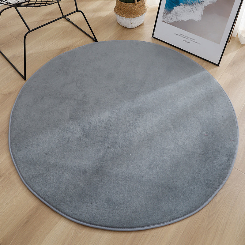 Soft Multi Color Casual Rug Synthetics Solid Color Carpet Machine Washable Non-Slip Backing Pet Friendly Rug for Sitting Room Grey Clearhalo 'Area Rug' 'Casual' 'Rugs' Rug' 2171233
