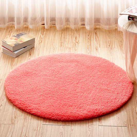 Simplicity Solid Color Rug Multicolor Faux Fleece Carpet Machine Wash Anti-Slip Backing Rug for Bedroom Pink Clearhalo 'Area Rug' 'Casual' 'Rugs' Rug' 2171256
