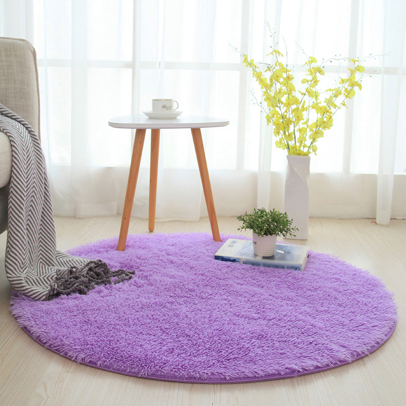 Natural Simple Rug Multi-Color Plain Rug Easy Care Machine Wash Area Carpet for Bedroom Purple Clearhalo 'Area Rug' 'Casual' 'Rugs' Rug' 2171268