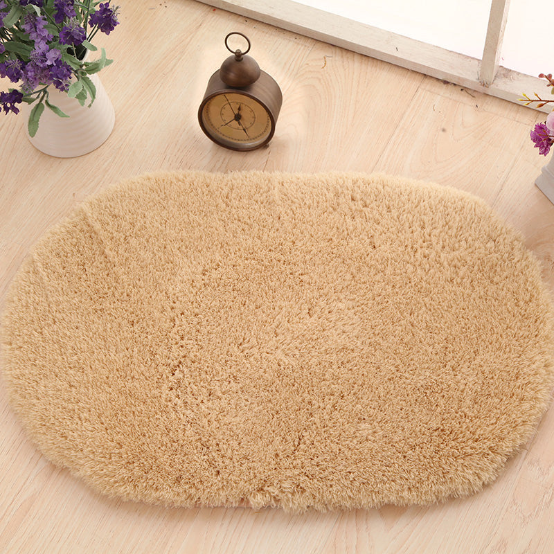 Minimalist Door Rug Multi Colored Plain Rug Polyester Anti-Slip Washable Pet Friendly Indoor Rug Light Camel Clearhalo 'Area Rug' 'Casual' 'Rugs' Rug' 2171288