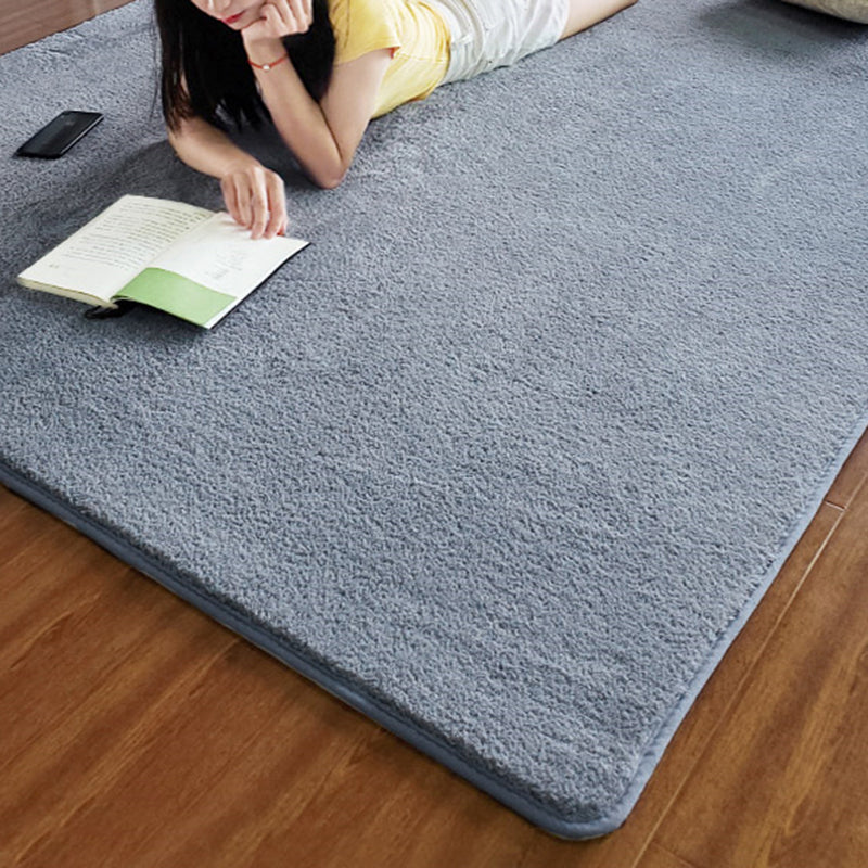Casual Plain Rug Multi-Color Artificial Wool Carpet Washable Anti-Slip Rug for Great Room Grey Clearhalo 'Area Rug' 'Casual' 'Rugs' Rug' 2171307