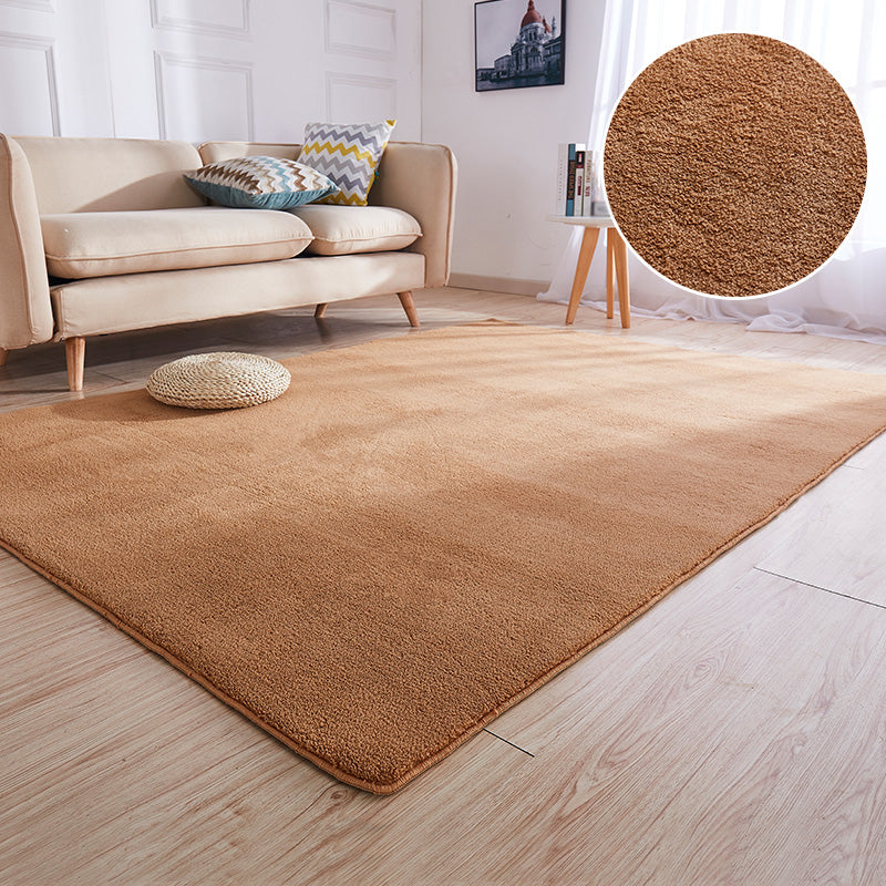 Casual Plain Rug Multi-Color Artificial Wool Carpet Washable Anti-Slip Rug for Great Room Khaki Clearhalo 'Area Rug' 'Casual' 'Rugs' Rug' 2171316