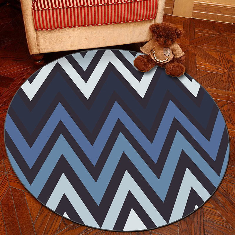 Novelty Geometry Animal Patterned Rug Multi-Colored Synthetics Rug Machine Washable Non-Slip Backing Stain Resistant Carpet for Room Blue Clearhalo 'Area Rug' 'Rug' 2171358