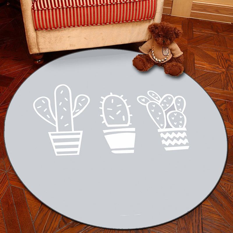 Novelty Geometry Animal Patterned Rug Multi-Colored Synthetics Rug Machine Washable Non-Slip Backing Stain Resistant Carpet for Room Gray-White Clearhalo 'Area Rug' 'Rug' 2171362
