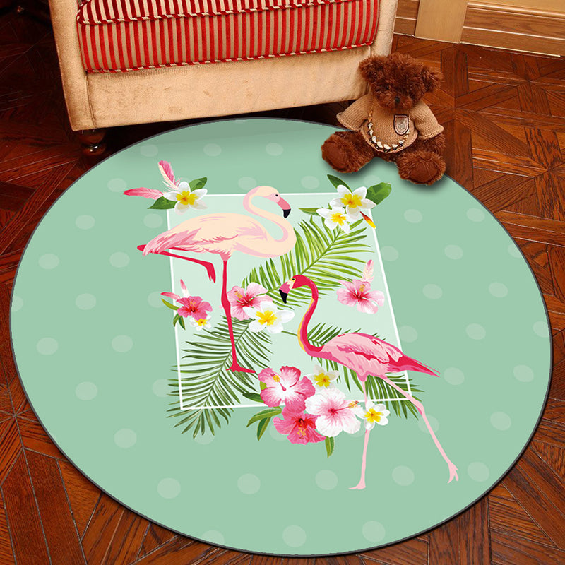 Novelty Geometry Animal Patterned Rug Multi-Colored Synthetics Rug Machine Washable Non-Slip Backing Stain Resistant Carpet for Room Green Clearhalo 'Area Rug' 'Rug' 2171365