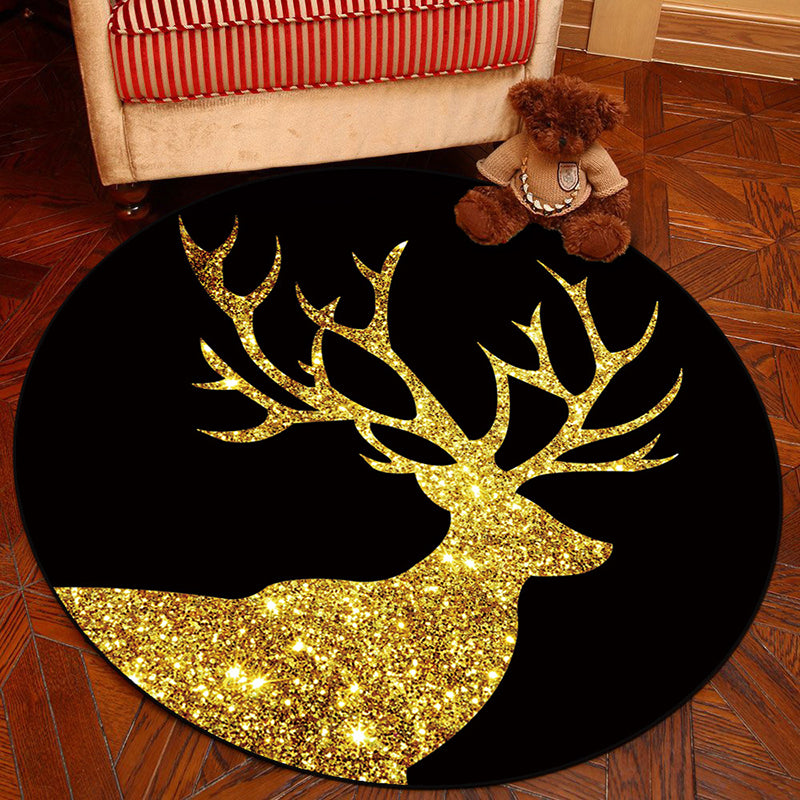Novelty Geometry Animal Patterned Rug Multi-Colored Synthetics Rug Machine Washable Non-Slip Backing Stain Resistant Carpet for Room Gold Clearhalo 'Area Rug' 'Rug' 2171366