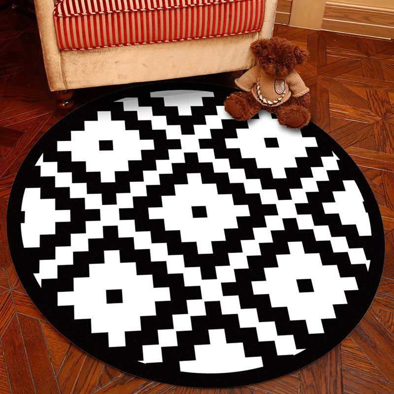 Novelty Geometry Animal Patterned Rug Multi-Colored Synthetics Rug Machine Washable Non-Slip Backing Stain Resistant Carpet for Room White Clearhalo 'Area Rug' 'Rug' 2171374