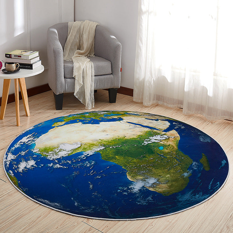 Creative Boys Bedroom Rug Multi Color Visual Deception Carpet Polypropylene Anti-Slip Pet Friendly Washable Rug Dark Blue Clearhalo 'Area Rug' 'Rug' 2171387