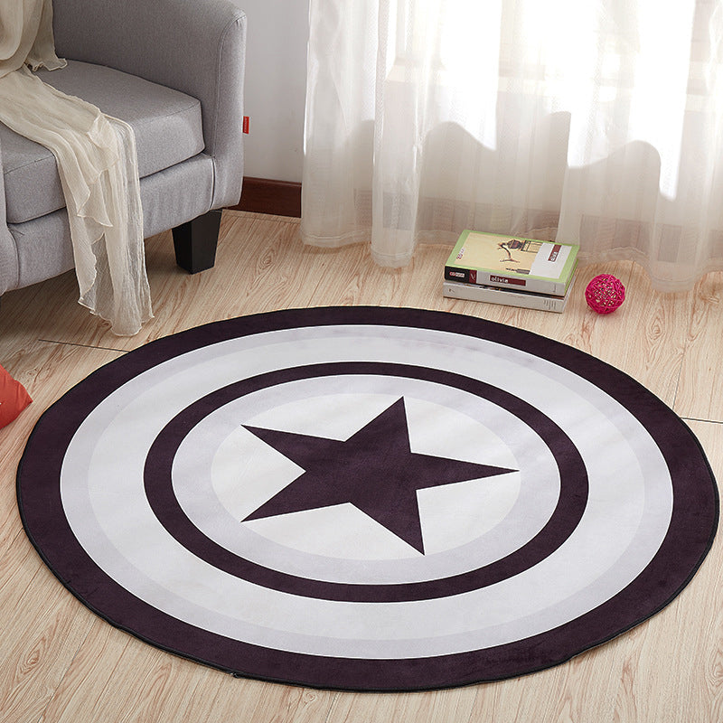 Creative Boys Bedroom Rug Multi Color Visual Deception Carpet Polypropylene Anti-Slip Pet Friendly Washable Rug Black-Purple Clearhalo 'Area Rug' 'Rug' 2171401