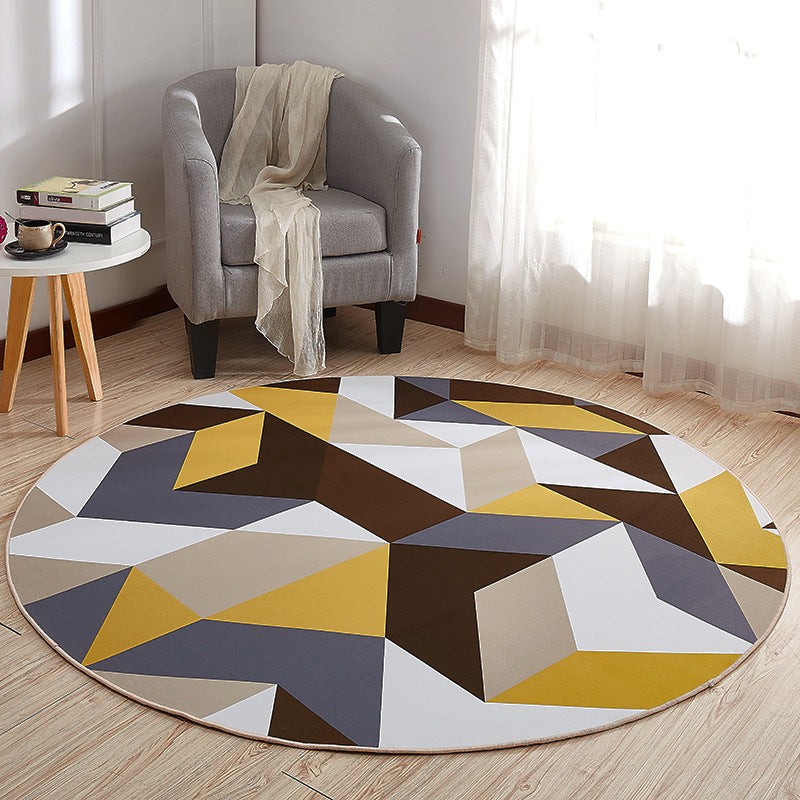 Creative Boys Bedroom Rug Multi Color Visual Deception Carpet Polypropylene Anti-Slip Pet Friendly Washable Rug Yellow Clearhalo 'Area Rug' 'Rug' 2171407