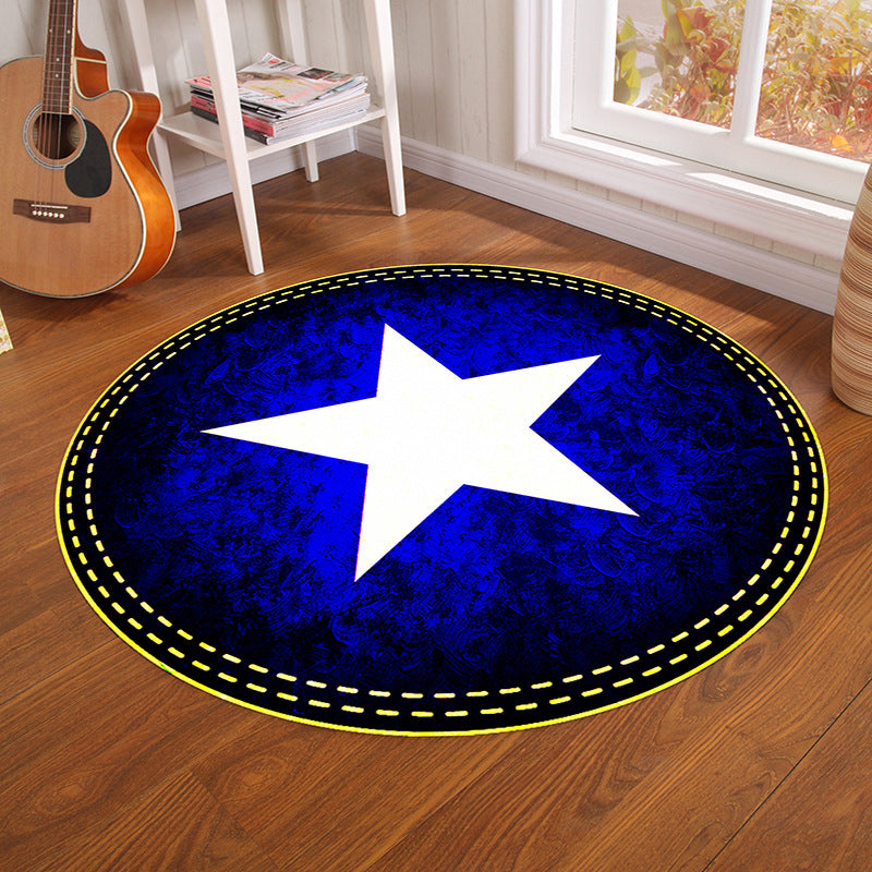 Multi-Color Visual Deception Rug Polyester Novelty Carpet Washable Anti-Slip Pet Friendly Rug for Boys Room Royal Blue Clearhalo 'Area Rug' 'Rug' 2171447