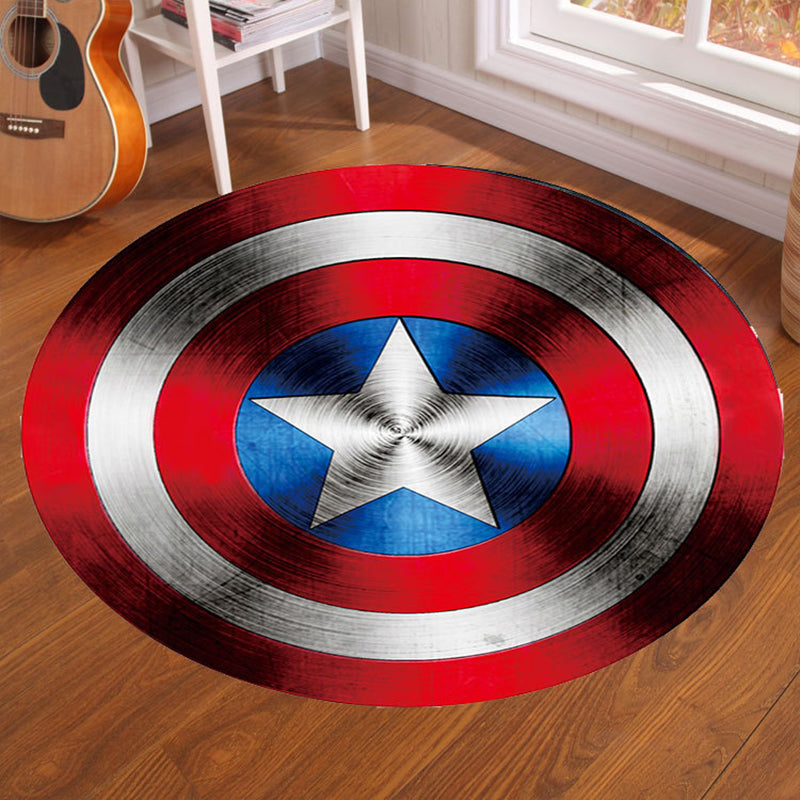 Multi-Color Visual Deception Rug Polyester Novelty Carpet Washable Anti-Slip Pet Friendly Rug for Boys Room Red-Blue Clearhalo 'Area Rug' 'Rug' 2171449