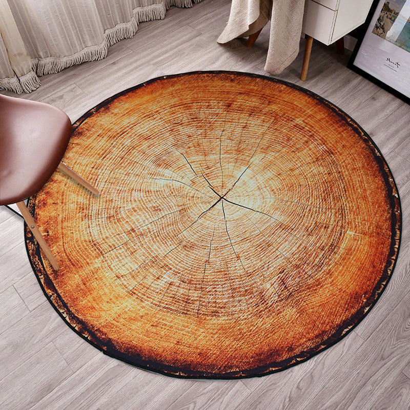 Nordic Tree Annual Rings Rug Multi-Colored Polyester Carpet Non-Slip Stain Resistant Pet Friendly Rug for Sitting Room White-Orange Clearhalo 'Area Rug' 'Rug' 2171502