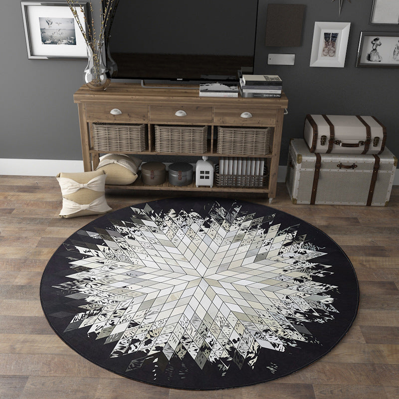 Funky 3D Optical Illusions Rug Multi Colored Synthetics Carpet Pet Friendly Washable Non-Slip Backing Rug for Home Decor Light Gray-Black Clearhalo 'Area Rug' 'Rug' 2171518