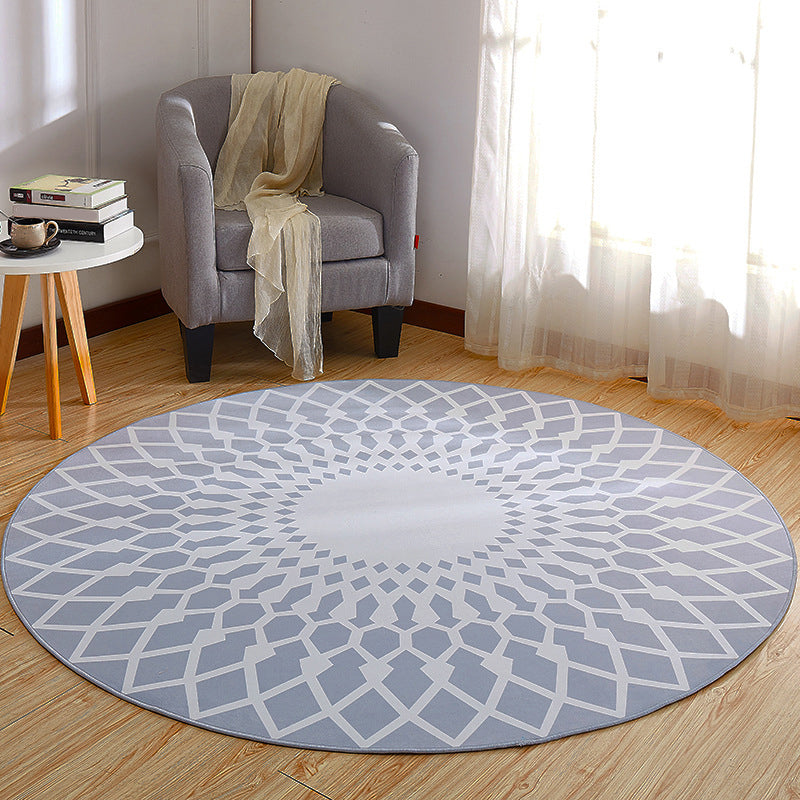 Funky 3D Optical Illusions Rug Multi Colored Synthetics Carpet Pet Friendly Washable Non-Slip Backing Rug for Home Decor Light Blue-White Clearhalo 'Area Rug' 'Rug' 2171525