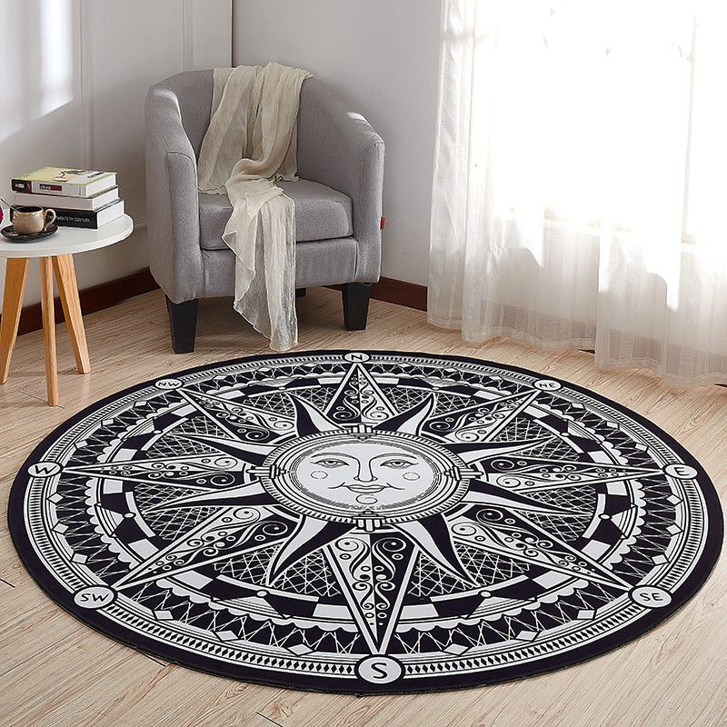 Funky 3D Optical Illusions Rug Multi Colored Synthetics Carpet Pet Friendly Washable Non-Slip Backing Rug for Home Decor Black-Gray Clearhalo 'Area Rug' 'Rug' 2171526