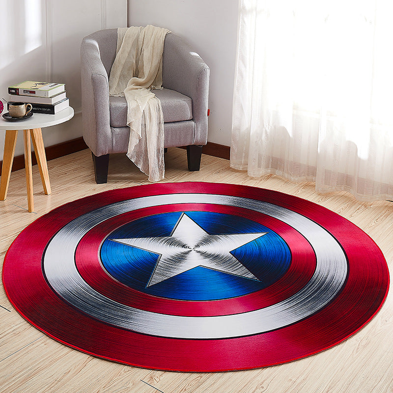 Funky 3D Optical Illusions Rug Multi Colored Synthetics Carpet Pet Friendly Washable Non-Slip Backing Rug for Home Decor Red-Blue Clearhalo 'Area Rug' 'Rug' 2171535