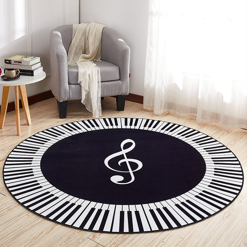 Cool Multi Colored Novelty Rug Synthetics 3D Illusion Area Rug Machine Washable Anti-Slip Pet Friendly Carpet for Living Room Black Clearhalo 'Area Rug' 'Rug' 2171590
