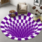 Funny Novelty Rug Multicolor Visual Deception Spiral Trap Rug Non-Slip Washable Pet Friendly Rug for Room Purple Clearhalo 'Area Rug' 'Rug' 2171593