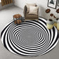 Funny Novelty Rug Multicolor Visual Deception Spiral Trap Rug Non-Slip Washable Pet Friendly Rug for Room Black-Gray Clearhalo 'Area Rug' 'Rug' 2171597