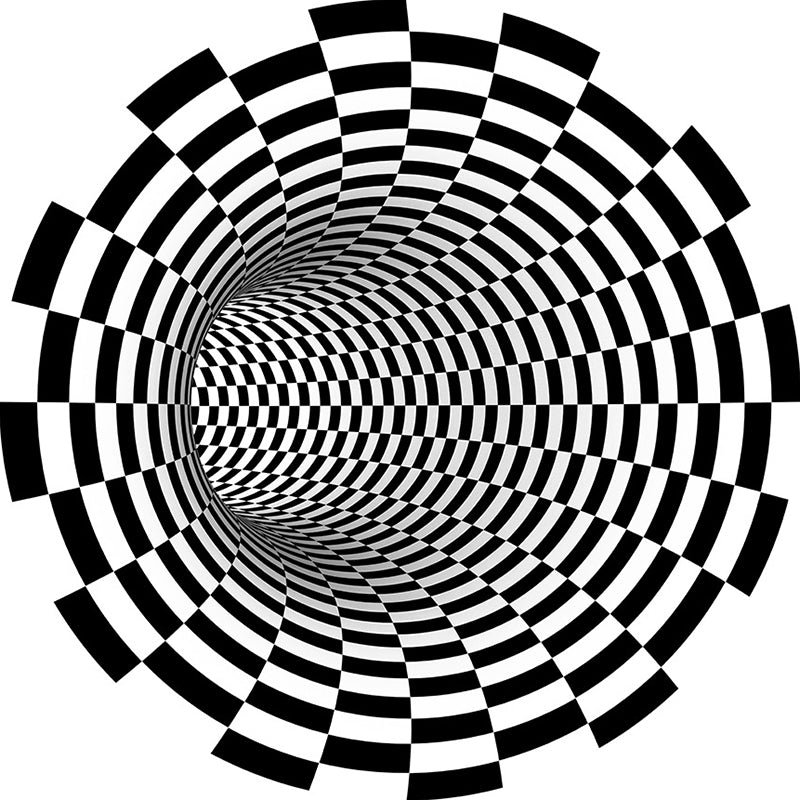 Classic 3D Illusion Trap Rug Black and White Modern Carpet Polypropylene Anti-Slip Washable Stain Resistant Rug for Bedroom Black-White Design 8 Clearhalo 'Area Rug' 'Rug' 2171604