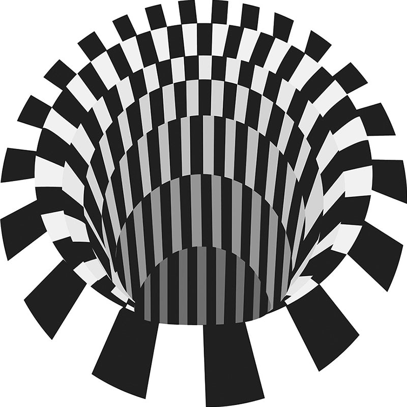 Classic 3D Illusion Trap Rug Black and White Modern Carpet Polypropylene Anti-Slip Washable Stain Resistant Rug for Bedroom Black-White Design 4 Clearhalo 'Area Rug' 'Rug' 2171607