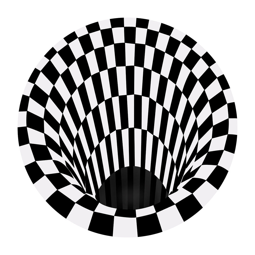 Classic 3D Illusion Trap Rug Black and White Modern Carpet Polypropylene Anti-Slip Washable Stain Resistant Rug for Bedroom Clearhalo 'Area Rug' 'Rug' 2171608