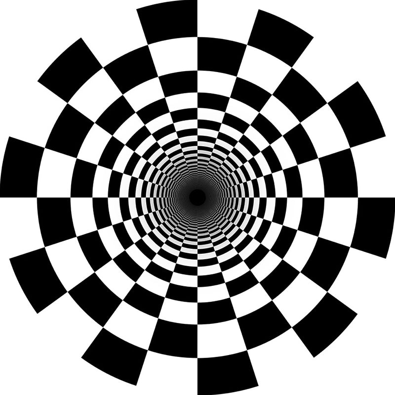 Classic 3D Illusion Trap Rug Black and White Modern Carpet Polypropylene Anti-Slip Washable Stain Resistant Rug for Bedroom Black-White Design 7 Clearhalo 'Area Rug' 'Rug' 2171609