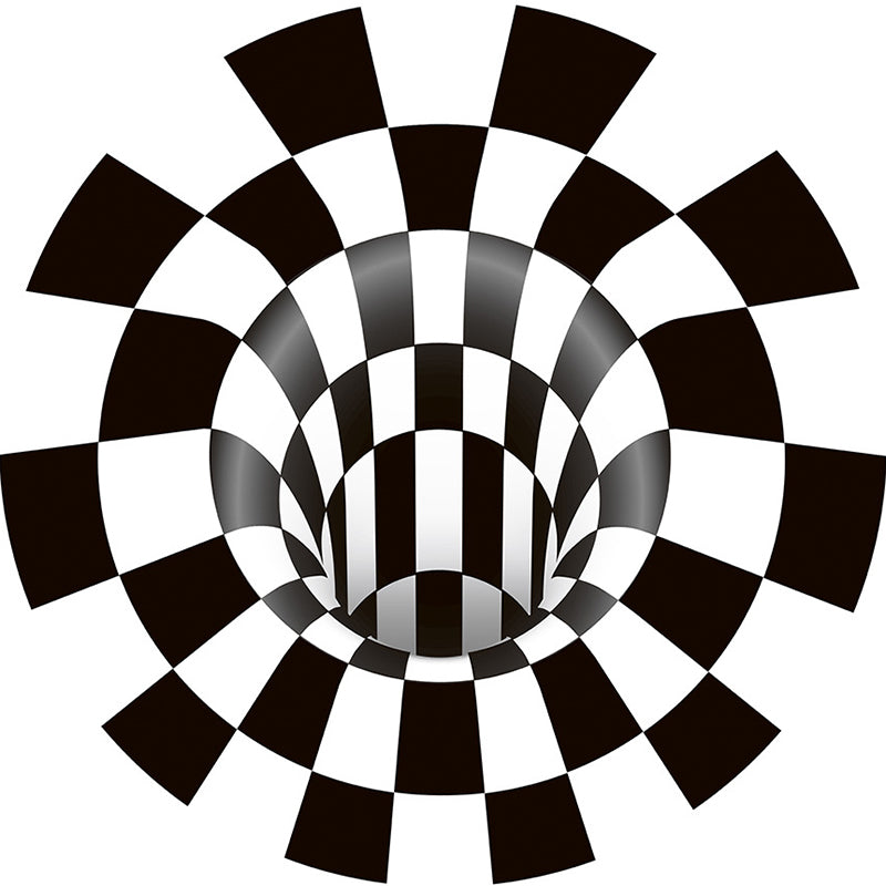 Classic 3D Illusion Trap Rug Black and White Modern Carpet Polypropylene Anti-Slip Washable Stain Resistant Rug for Bedroom Black-White Design 5 Clearhalo 'Area Rug' 'Rug' 2171610