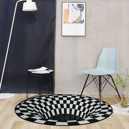 Creepy Hole 3D Illusion Rug Black and White Modern Rug Polypropylene Pet Friendly Non-Slip Stain Resistant Carpet for Sitting Room Black-White Clearhalo 'Area Rug' 'Rug' 2171645
